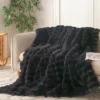COOVA Soft Bubble Faux Fur Throw Blanket, 50x60, Tie-dye Brown