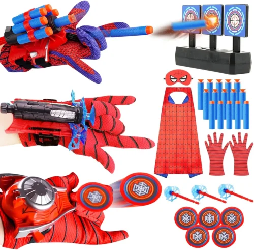 Alternative view of 2 Sets Spider Web Shooters for Kids Halloween Party Favors Cosplay Launcher Gloves with Wrist Toy Set Hero Webs Shooter for Kids