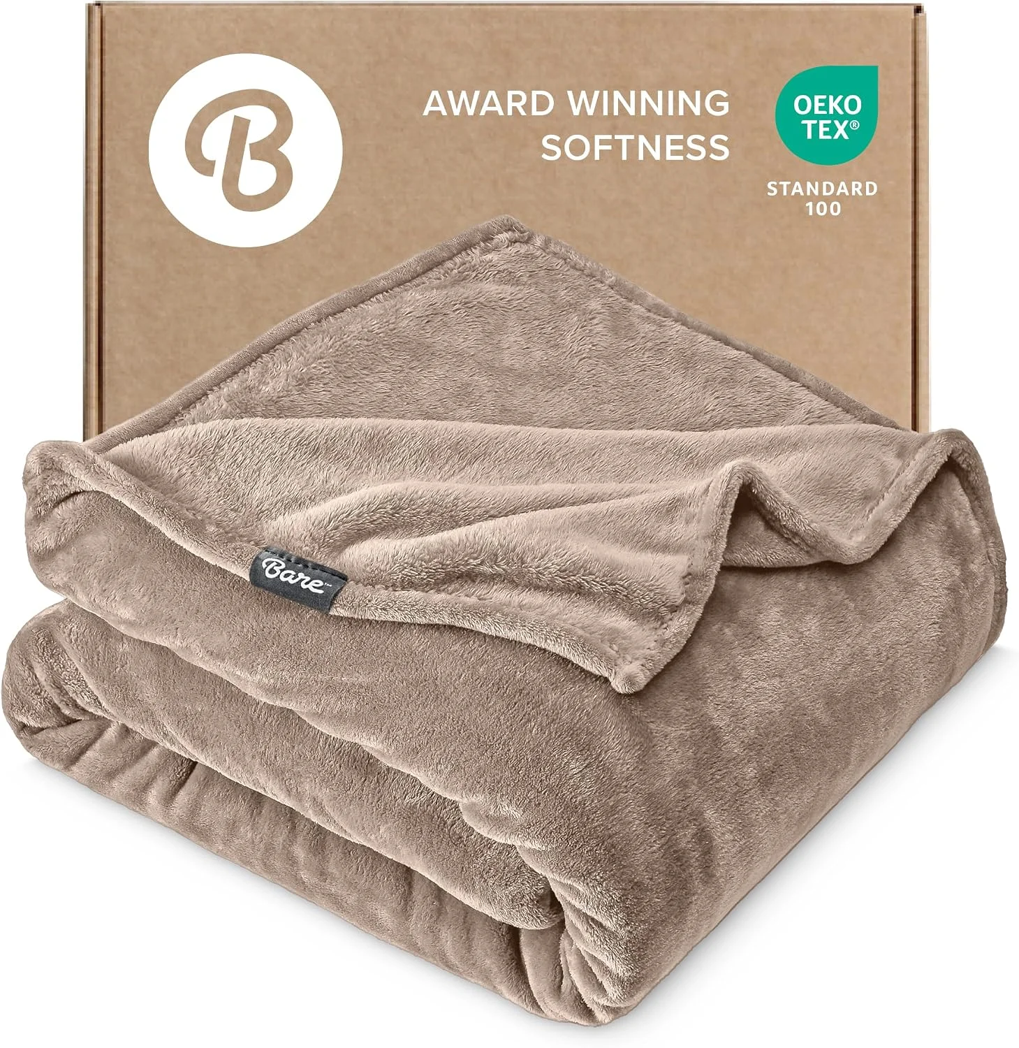 Bare Home Fleece Blanket Luxury Microplush (Full/Queen, Grey) - Image 4