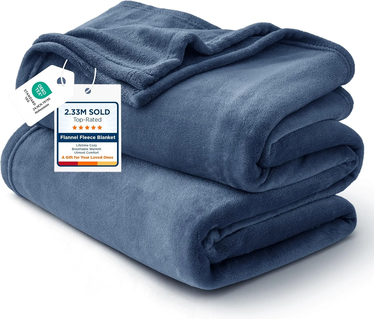 Bedsure Soft Cozy Warm Fleece Bed Blanket Queen Size Navy 90x90