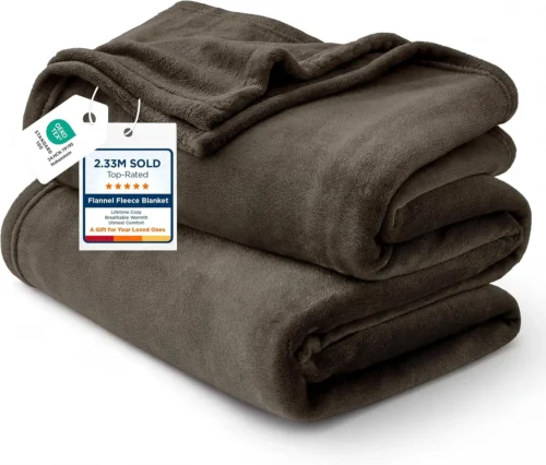 Alternative view of Bedsure Soft Cozy Warm Fleece Bed Blanket Queen Size Navy 90x90