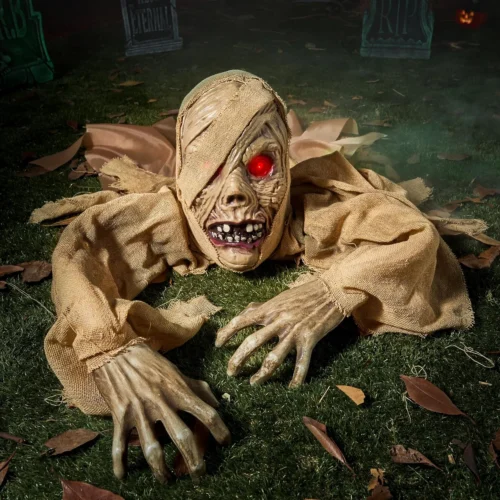 Halloween Decorations Outdoor Light-Up Zombie Groundbreaker with bloodstain and Creepy Sound for Halloween Outside Decor Lawn Yard Patio Graveyard