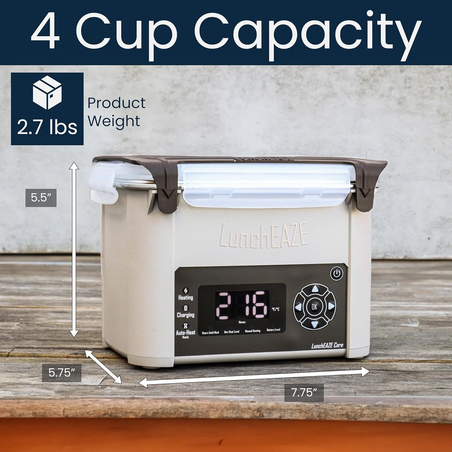 Core Gen 2 Cordless Heated Electric Lunch Box for Adults, 4-Cup - Image 4