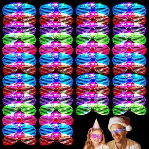 40 Pack Led Glasses, Light Up Glasses, Glow Glasses Glow In The Dark Party Supplies Suitable For Kids/Adults