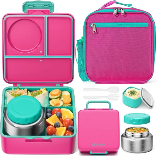 Alternative view of 60oz Kids Bento lunch Box with Insulated Lunch Bag & 8.5oz Thermo